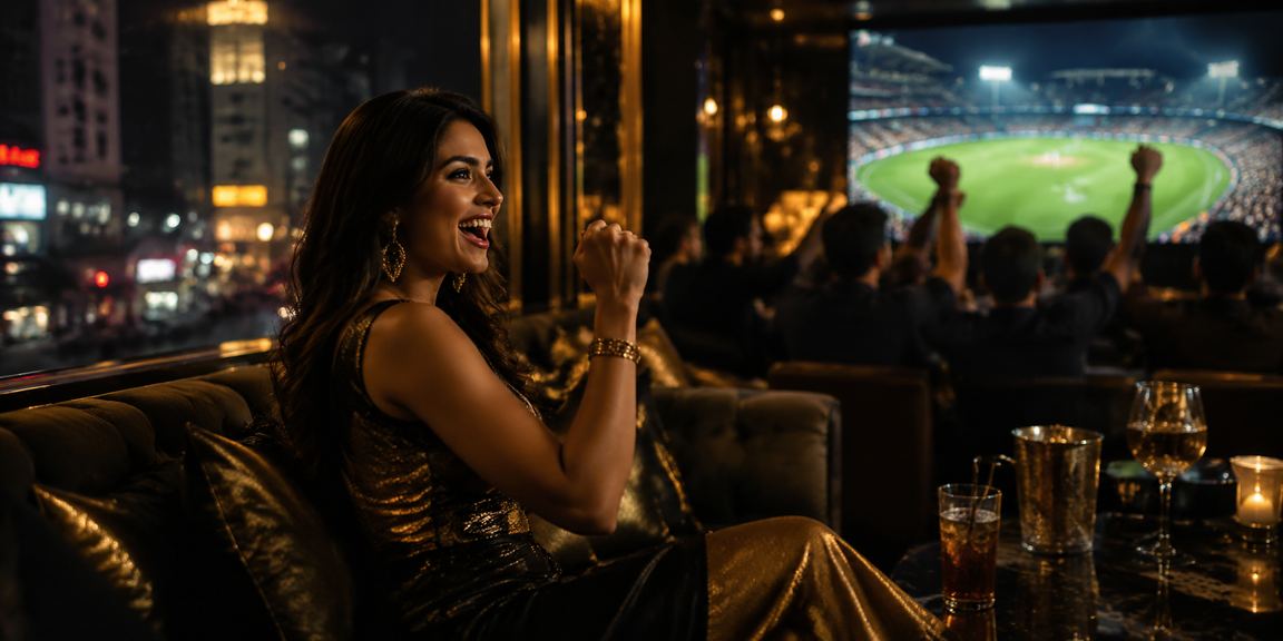 Indian cricket fans enjoying cricket match while placing live bets on mobile
